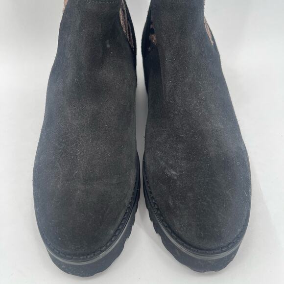 ANDRE ASSOUS Sock Boot Size 7 Sara Black Zebra Print NEW Leather Lug Sole NWOT - Picture 7 of 13